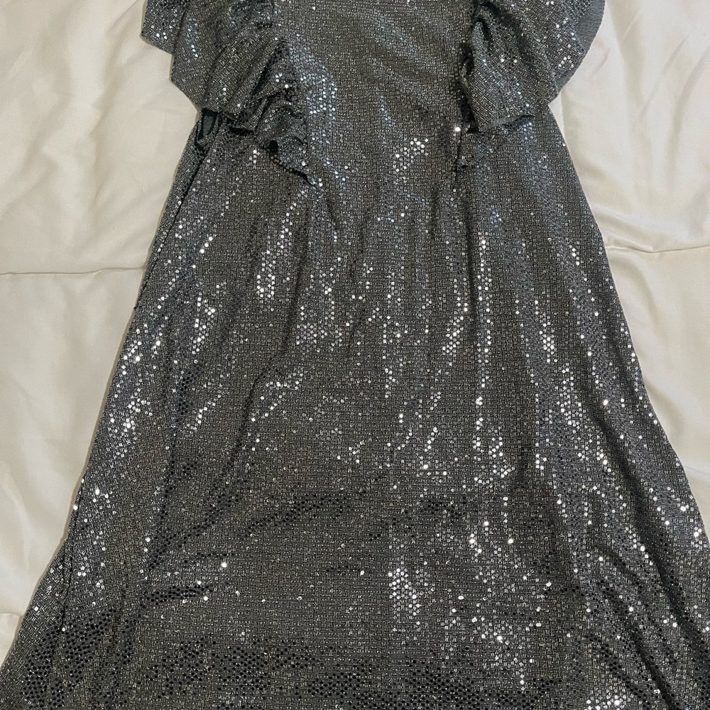 Silver Sequin Gown